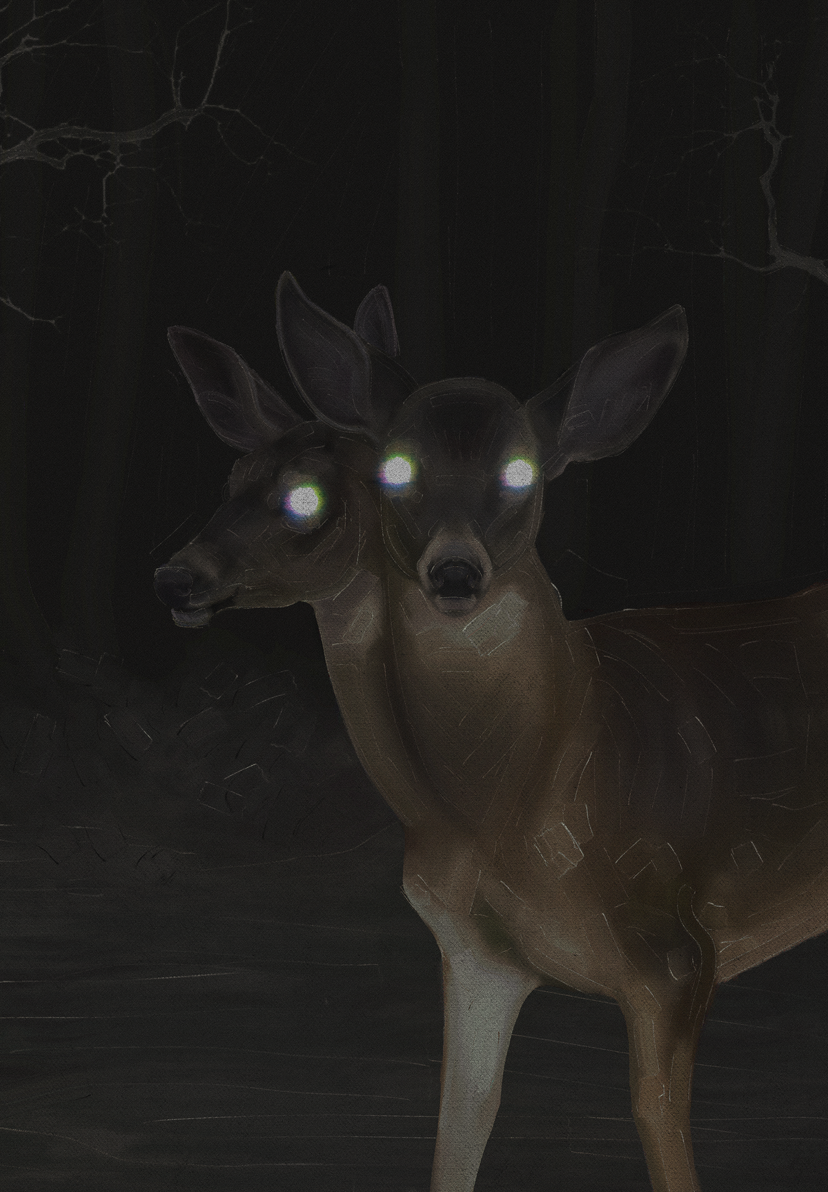 two headed deer