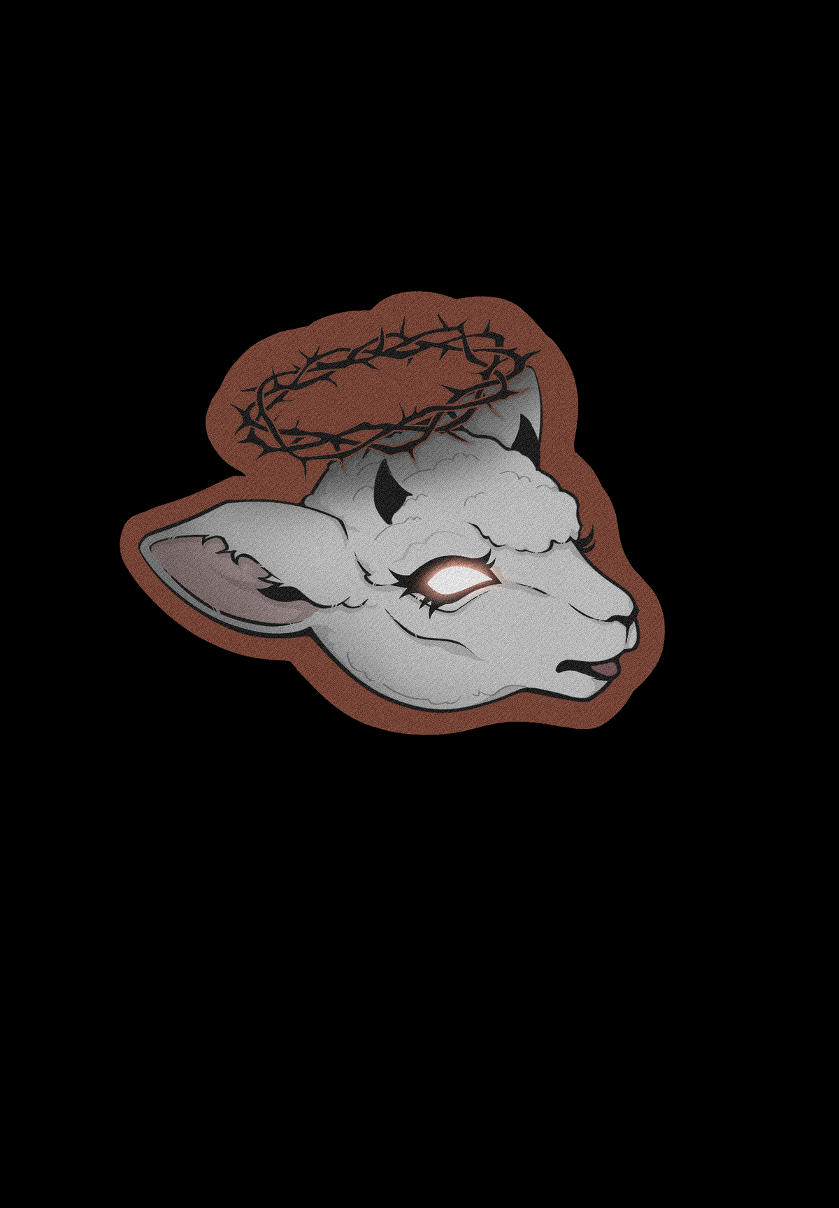 white lamb sticker